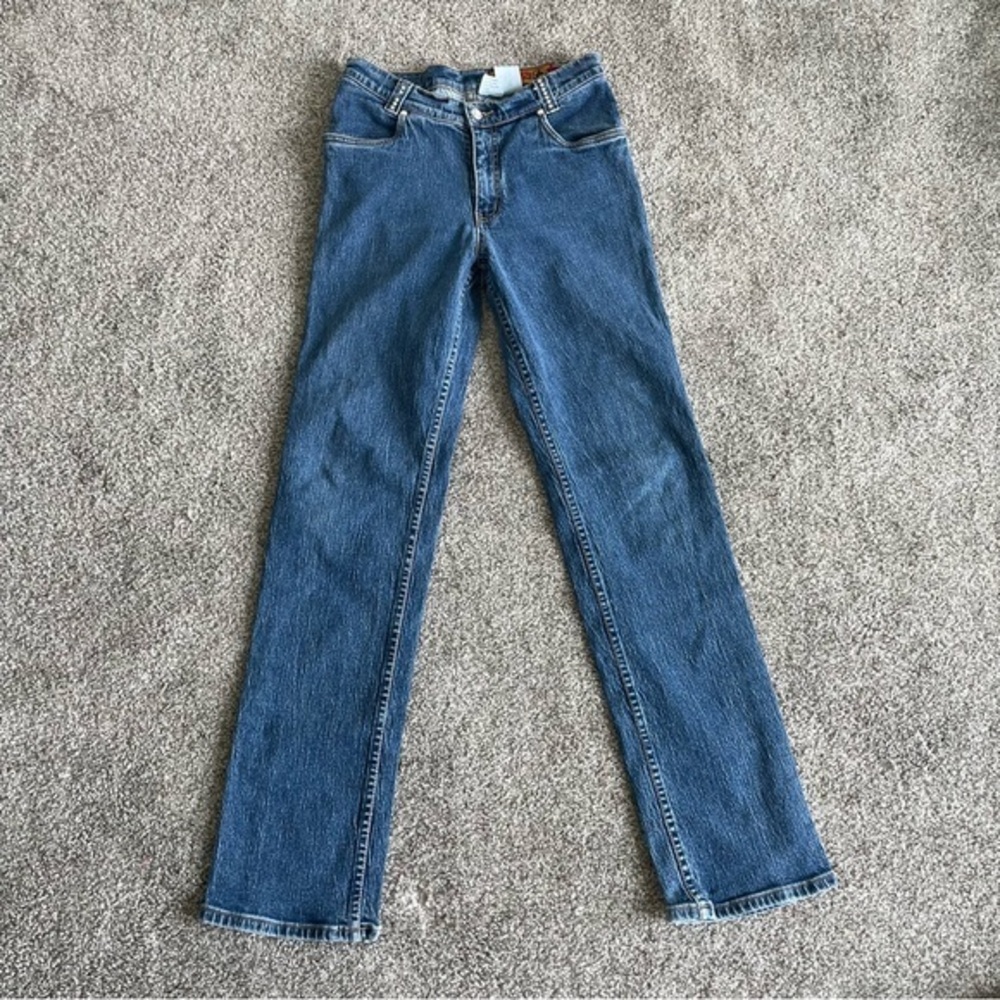 Lawman Jeans Womens Size 5 (27x32) Superior Slim Fit Bare Back Rhinestones Denim - Picture 1 of 14